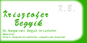 krisztofer begyik business card